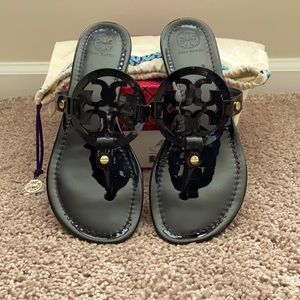 Tory Burch Miller Patent Leather Sandals Size 9